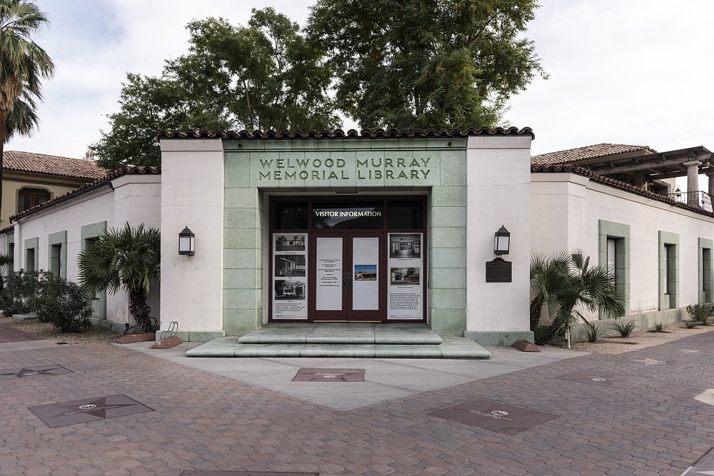 Once the main branch of the Palm Springs, California, public library system, the 1940 Welwood Murray building became a private, non-profit library run by volunteers by Carol Highsmith.jpg