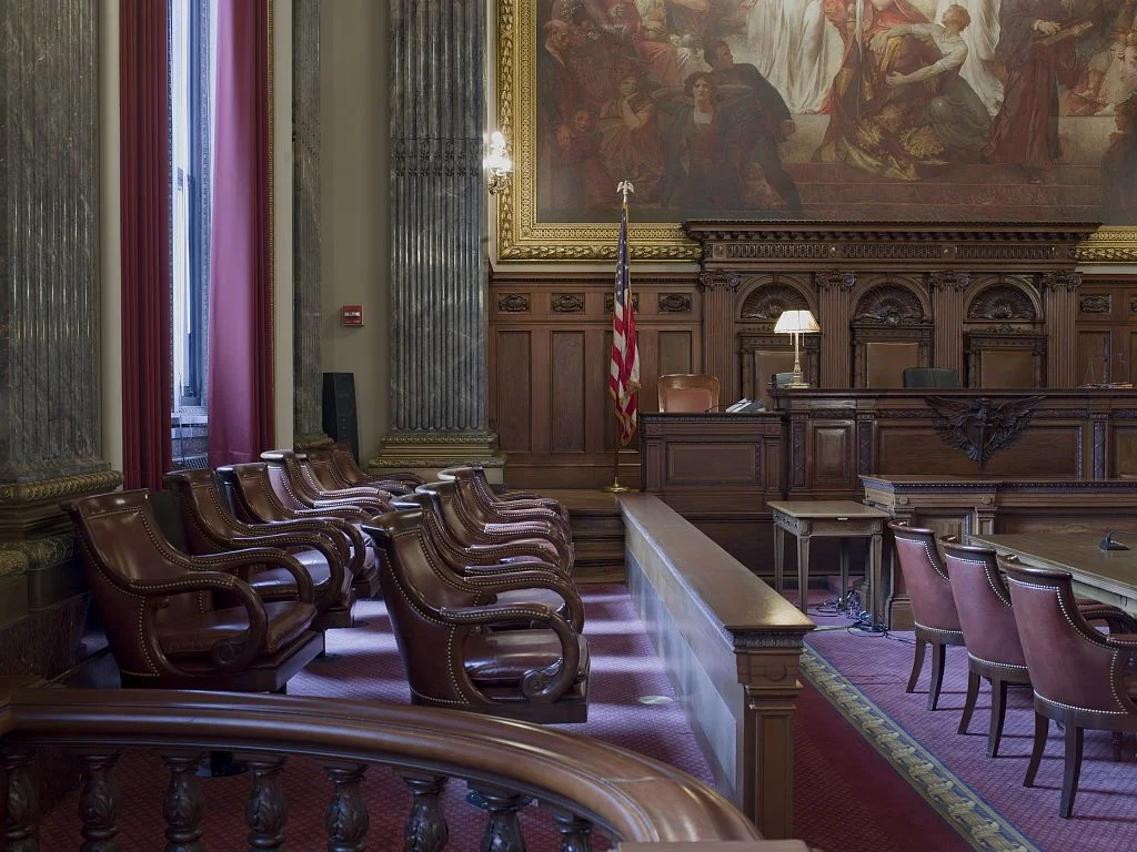 Judge's bench Jury box, Howard M. Metzenbaum U.S. Courthouse, Cleveland, Ohio by Carol Highsmith USE THIS.jpg