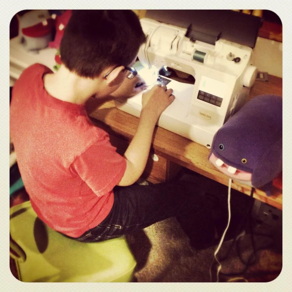 Sam hard at work on Blob