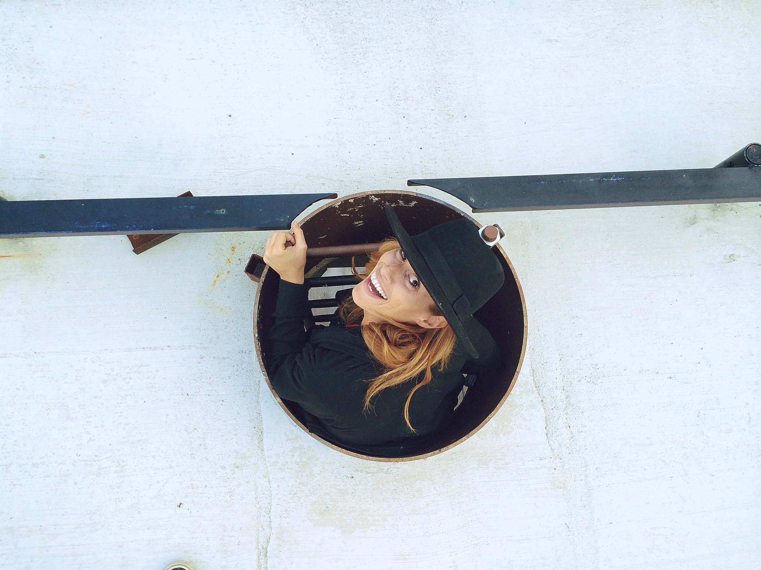 + me in a tiny hole on top of a huge building.