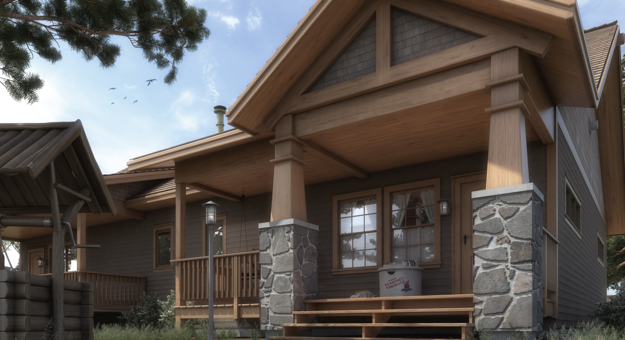 Rustic Cabin Rendering