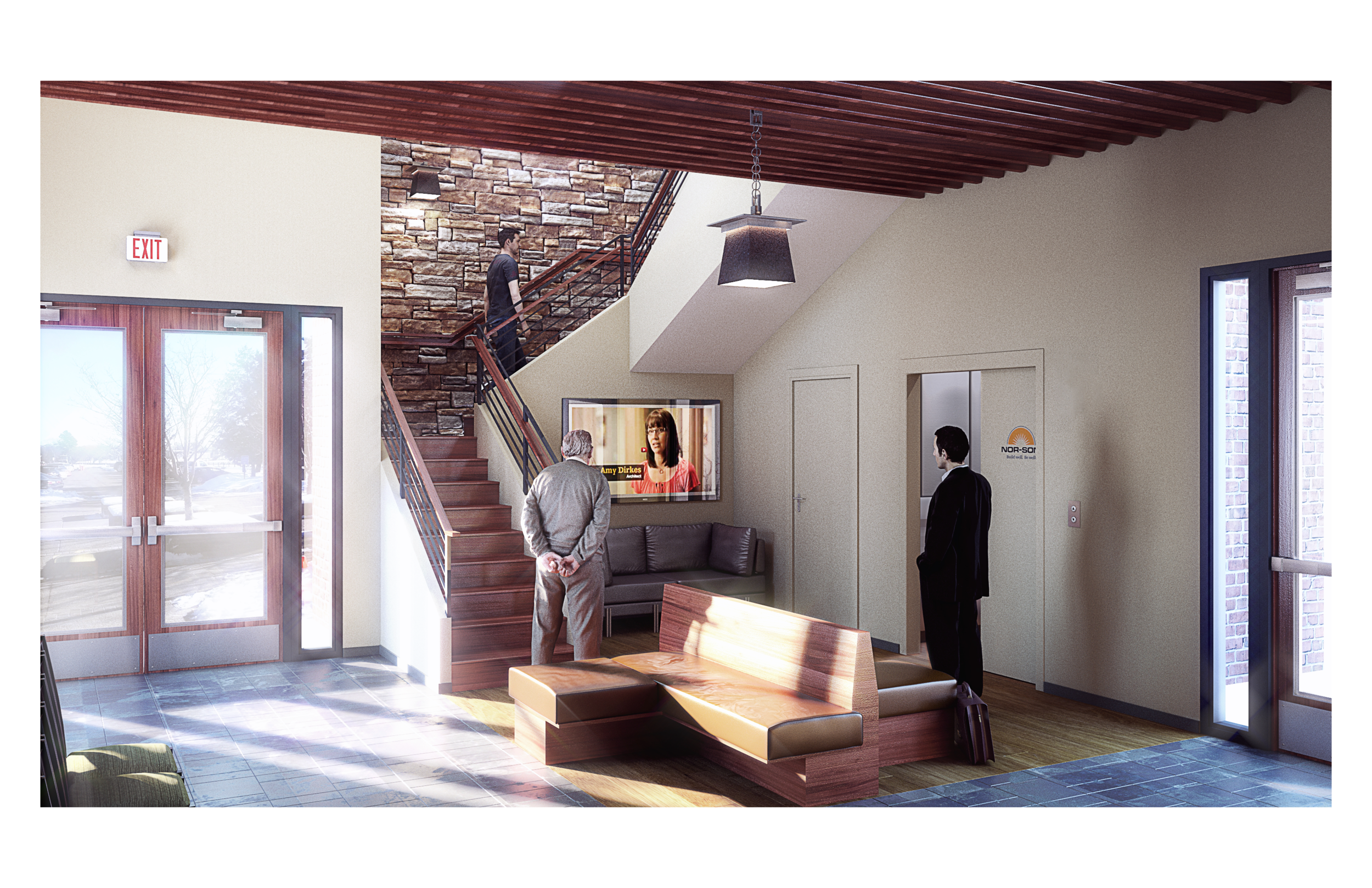 Lobby Rendering Using 3D People Scans