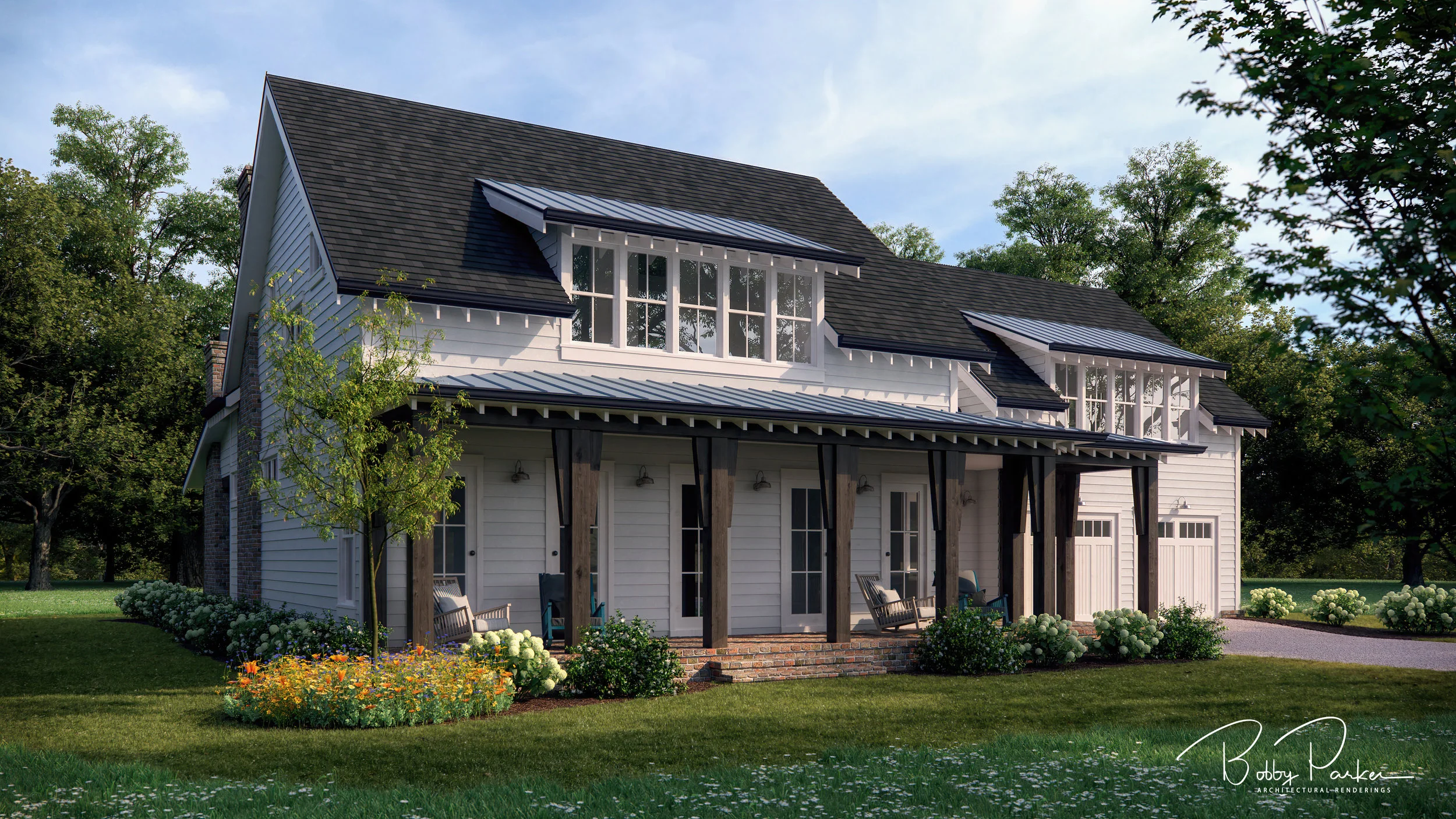 Summer Farmhouse Rendering - Option A