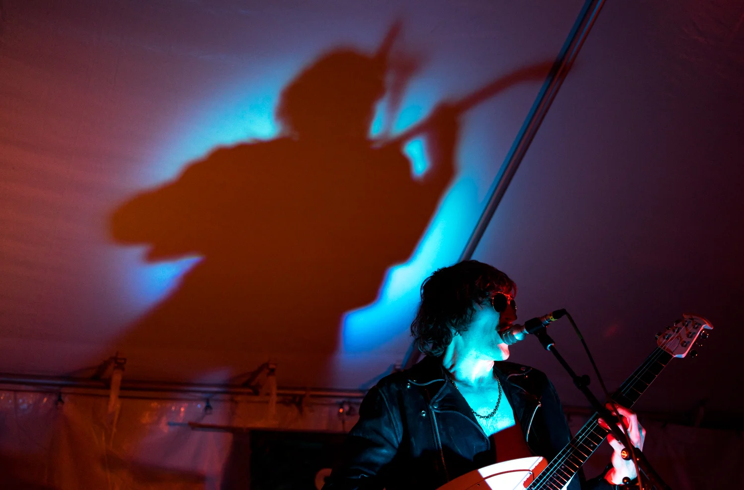 Musician Matthew Melton performs with his band during SXSW in Austin, Texas. Mar. 15, 2017.