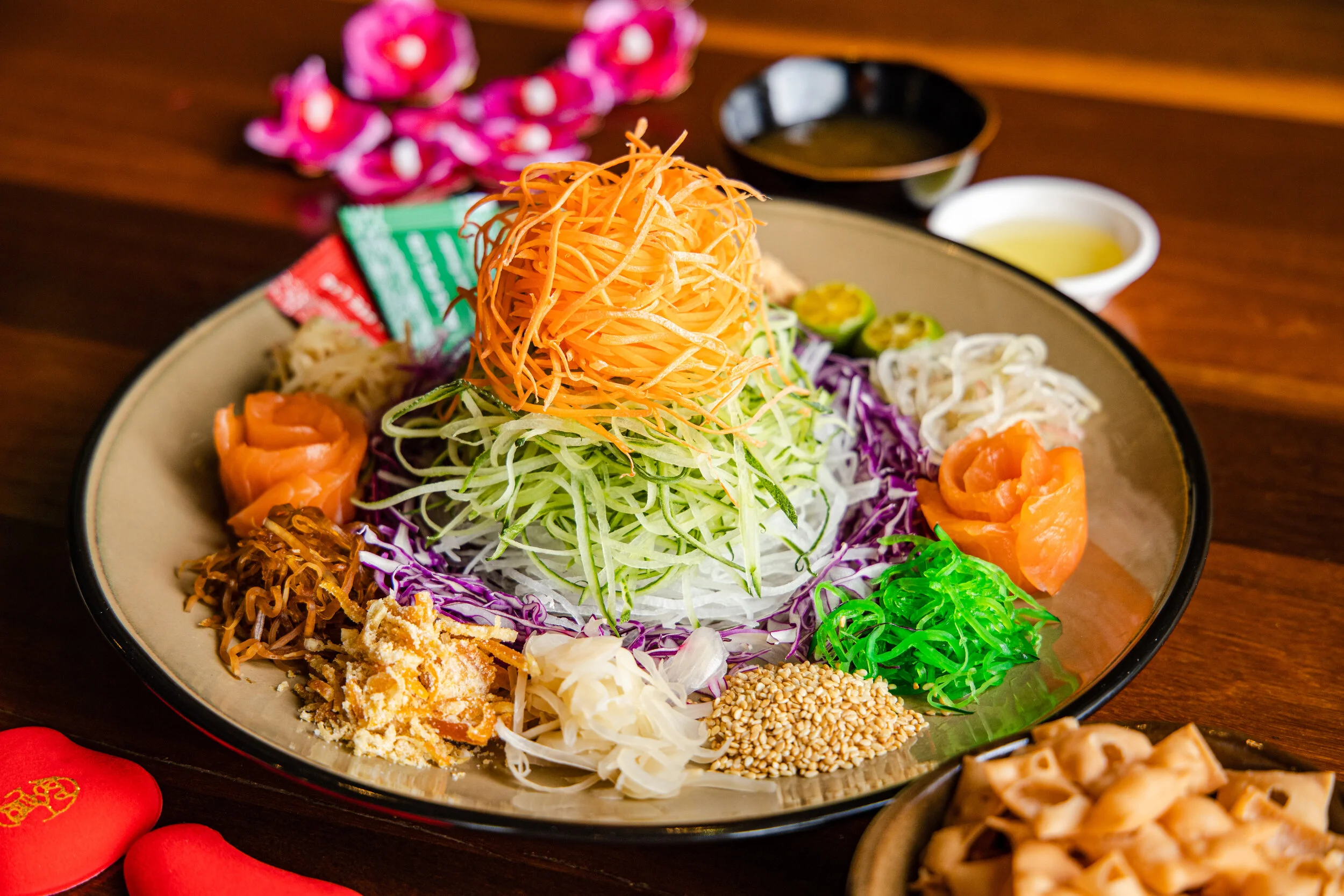 Takeaway and delivery available for our salmon yusheng!