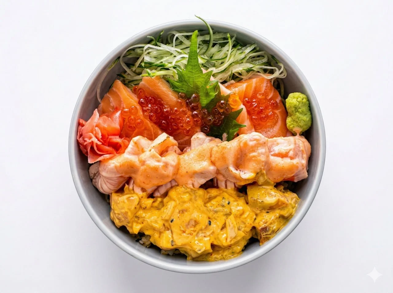 Triple Salmon Donburi