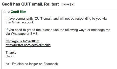 Quitting email. 2 weeks later.