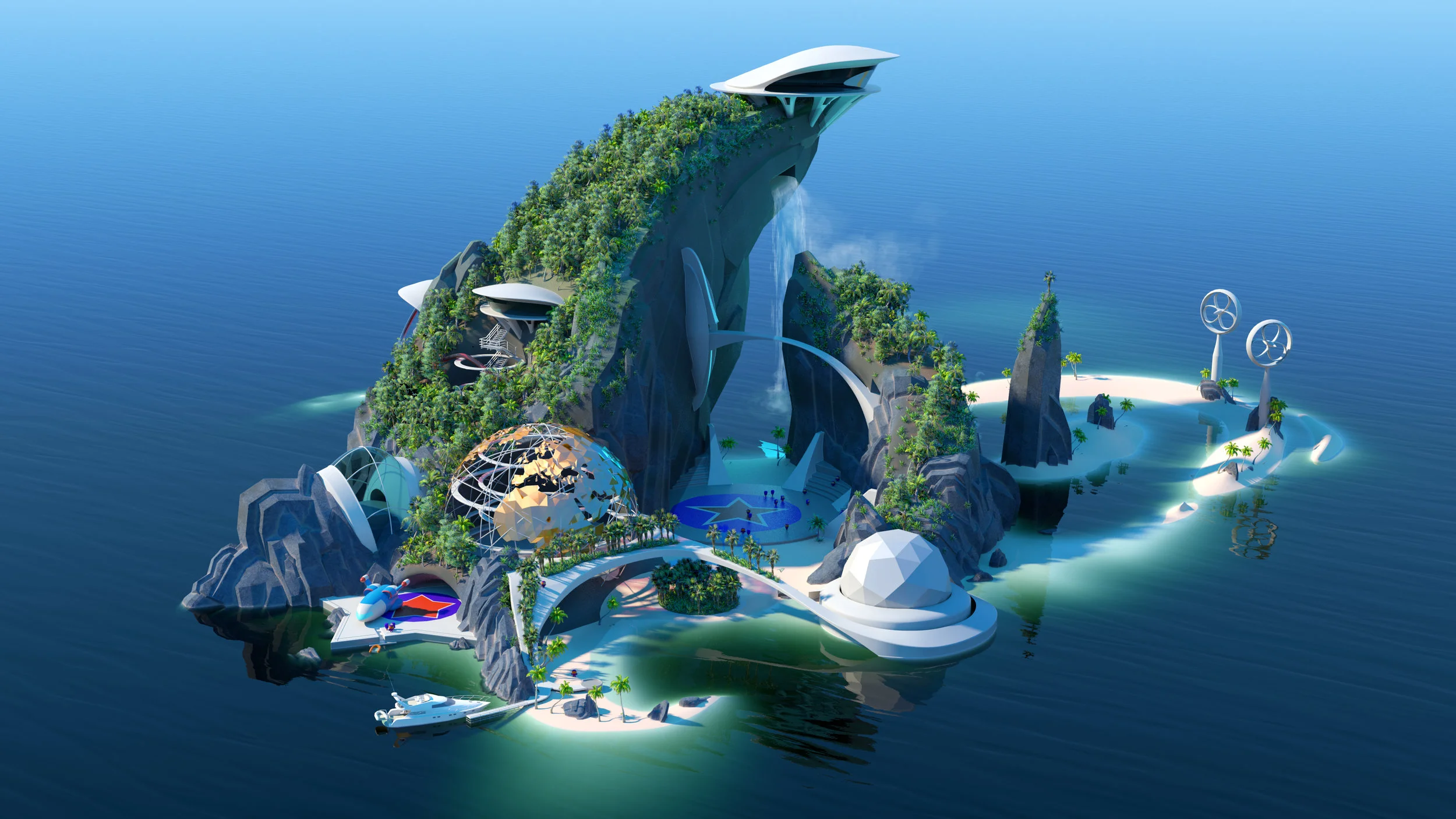 Early design for the Go Jetter academy, based on a sketch from Art director