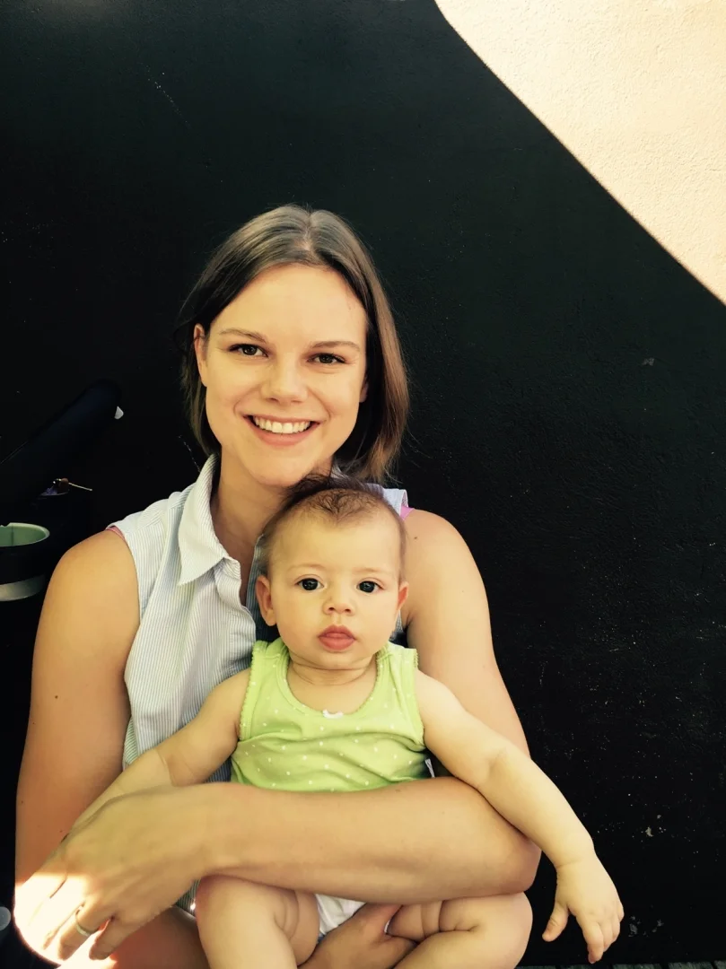 Allison and baby Freya, Fall 2016