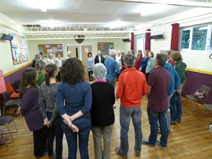 Chris Rowbury and his choir love rehearsing in a circle