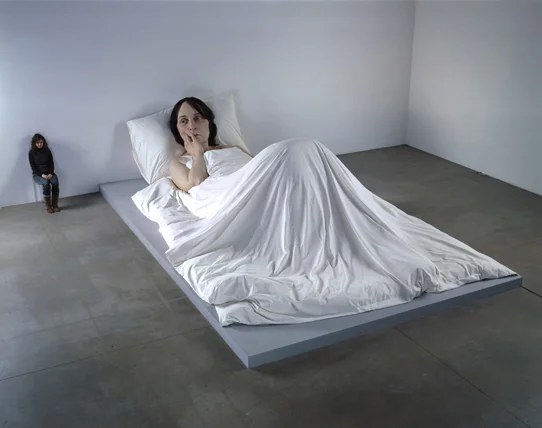 Ron Mueck (Australian, b. 1958). In Bed , 2005. Mixed media, 63 3/4 x 255 7/8 x 155 1/2 in. (161.9 x 649.9 x 395 cm). Private Collection ( Source )