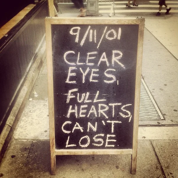Trinity Boxing Gym in my building always has a special message for the neighborhood , we're 2 blocks from WTC site.