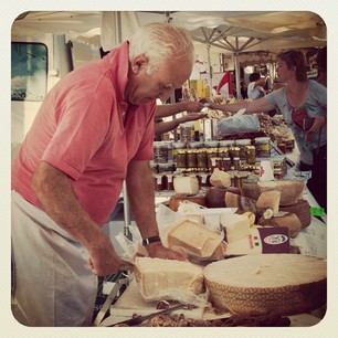 Italian cheese vendor