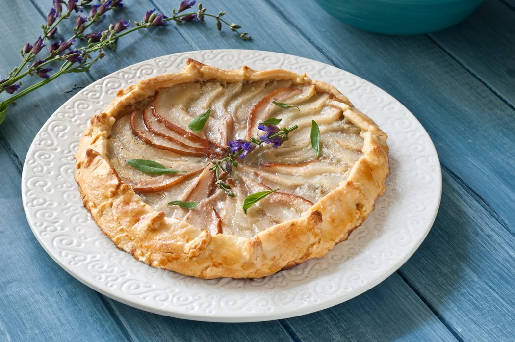 savory pear blue cheese tart