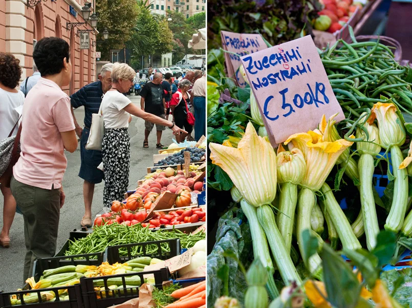 Camogli Farmers Market Zucchini Blossoms on offer