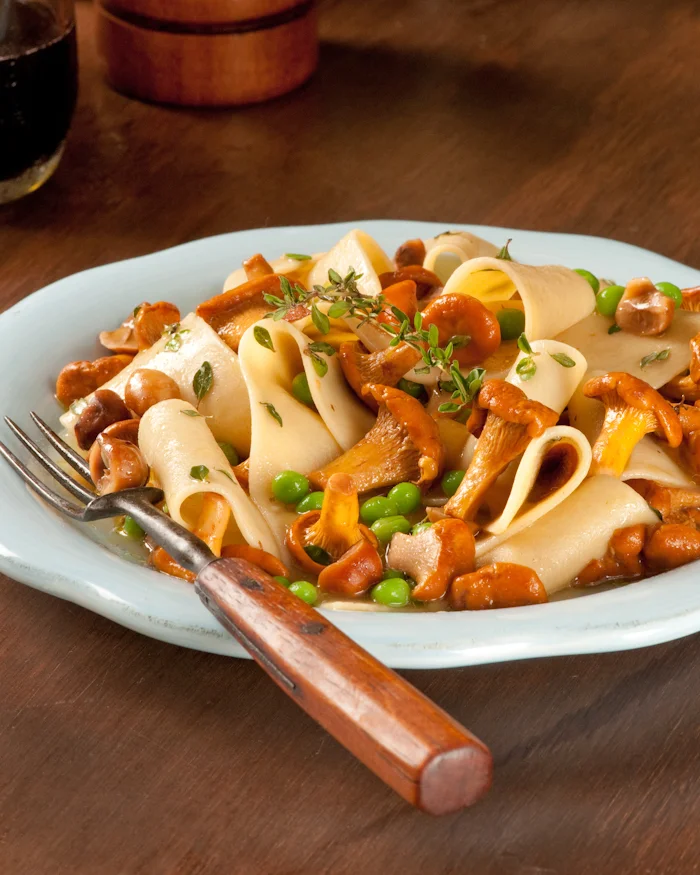 Toasted Pappardelle with Chanterelles and Hazelnuts — Beth Dunham