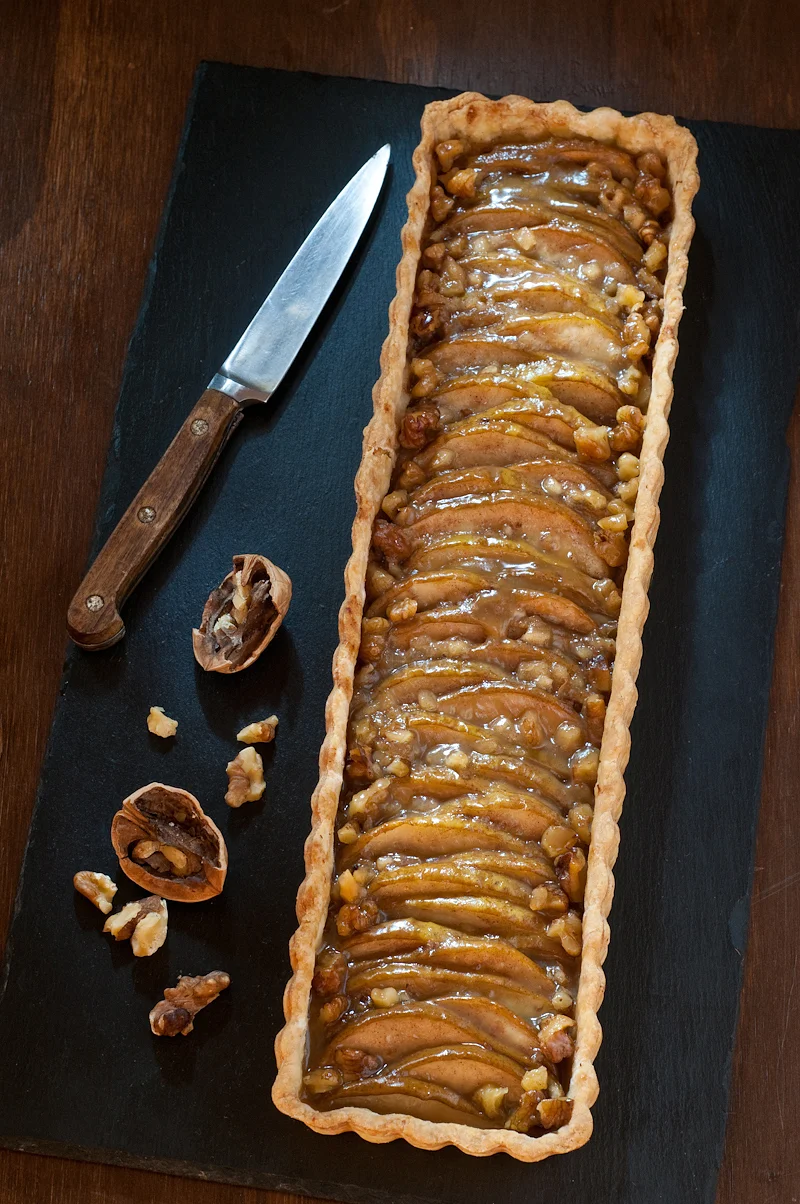 ginger pear walnut tart