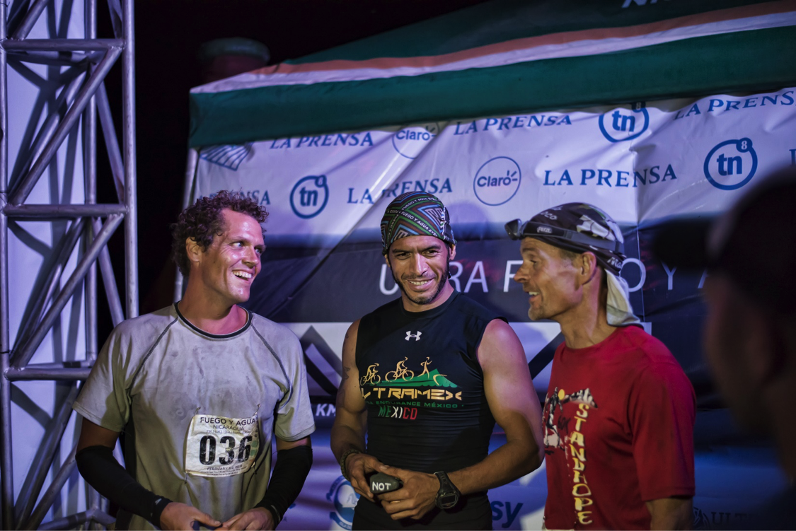 from left: Chris Shanks (2nd Place in 27:24:00), Paco Raptor (1st Place in 27:01:00) and Mark Wheeler (3rd Place in 29:14:00)