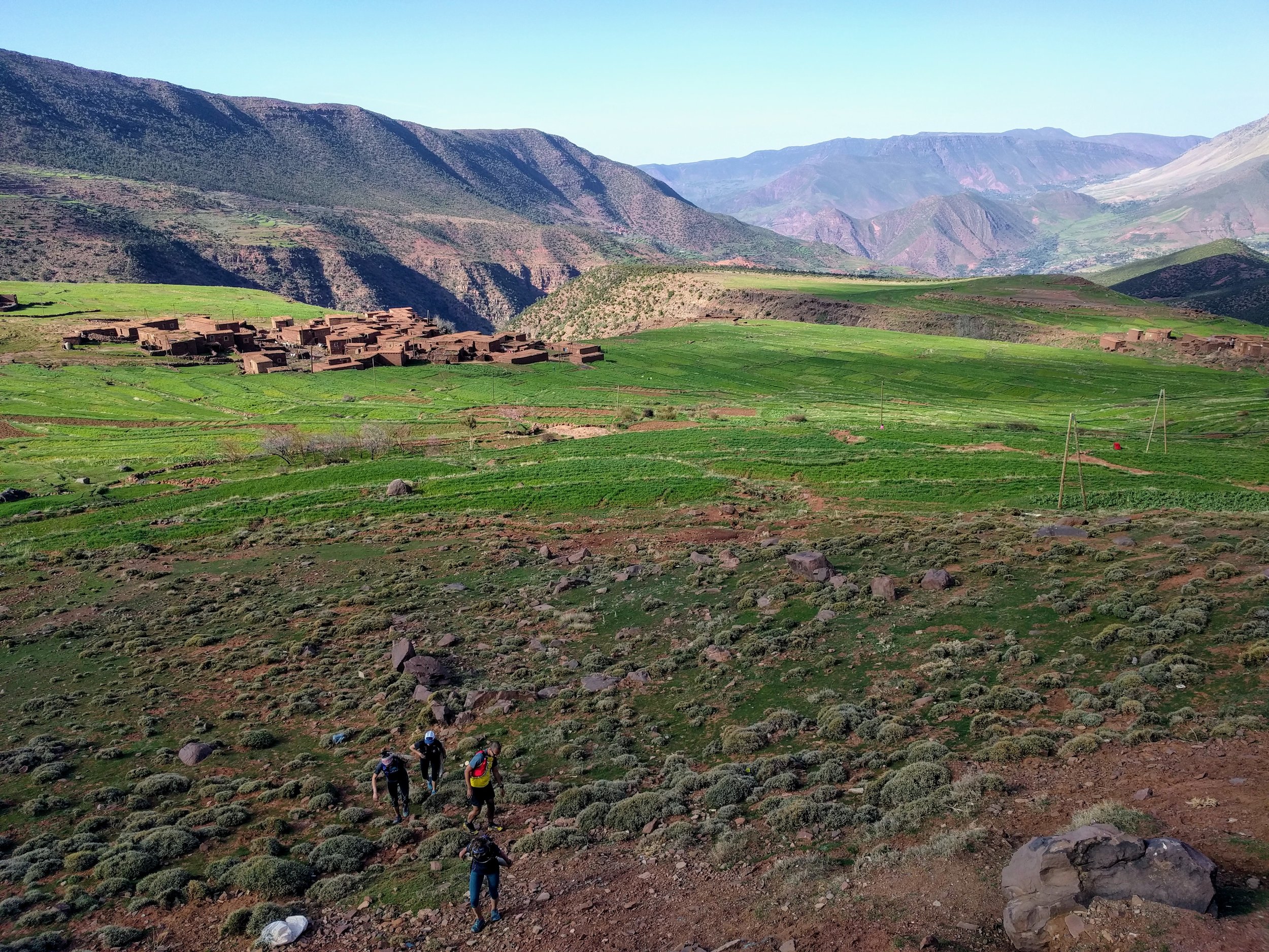 Some of runners closing out Day 3 at our camp spot in the High Atlas