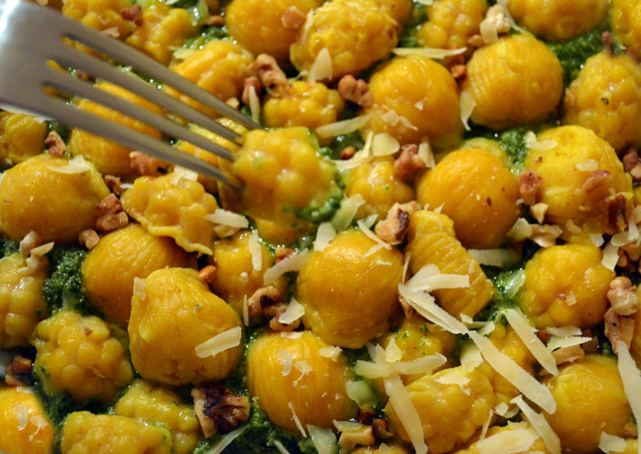 Butterniut Squash Gnocchi with Kale Walnut Pesto