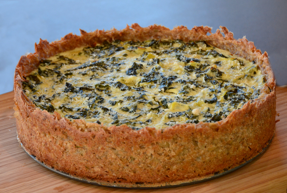 Potato Crust Quiche with Ricotta Kale Filling