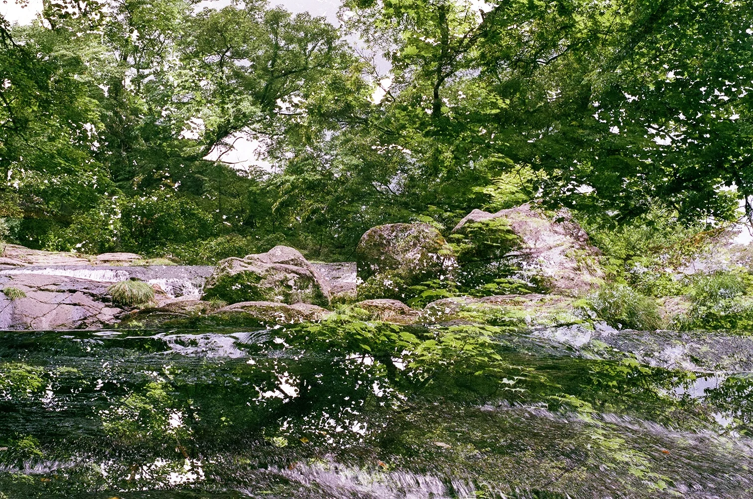 multiple-exposure film photo, Kikuchi Gorge, Kumamoto Japan (2010)