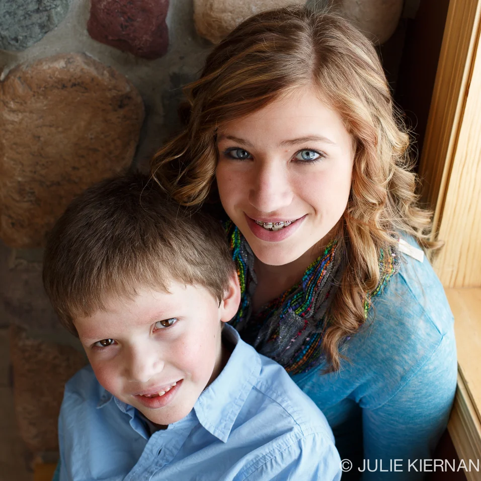 And one with his sister.