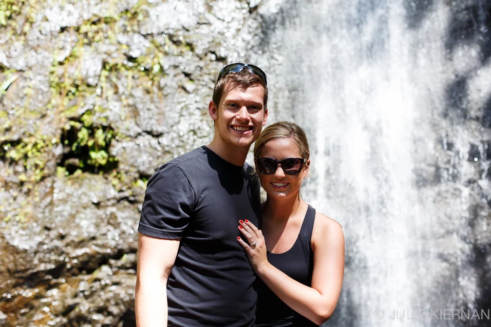 Engaged at the Waterfall in Oahu 52.2.27b