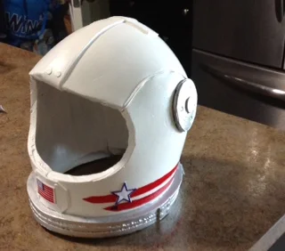 So much fun to be an astronaut wearing this Space Helmet .