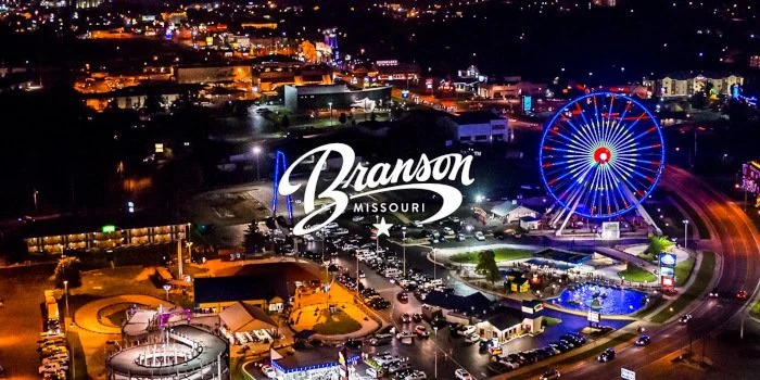 Image of Branson, Missouri from above at night