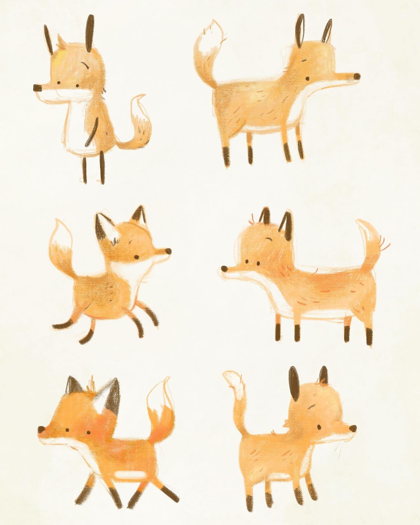 A page of digital foxes: 68-73 for #100daydrawing2023 created in Fresco @adobe. The thing I&rsquo;ve learned the most so far is to simply not care anymore how each fox turns out but to just explore options. Some I like. Some I don&rsquo;t. It&rsquo;s