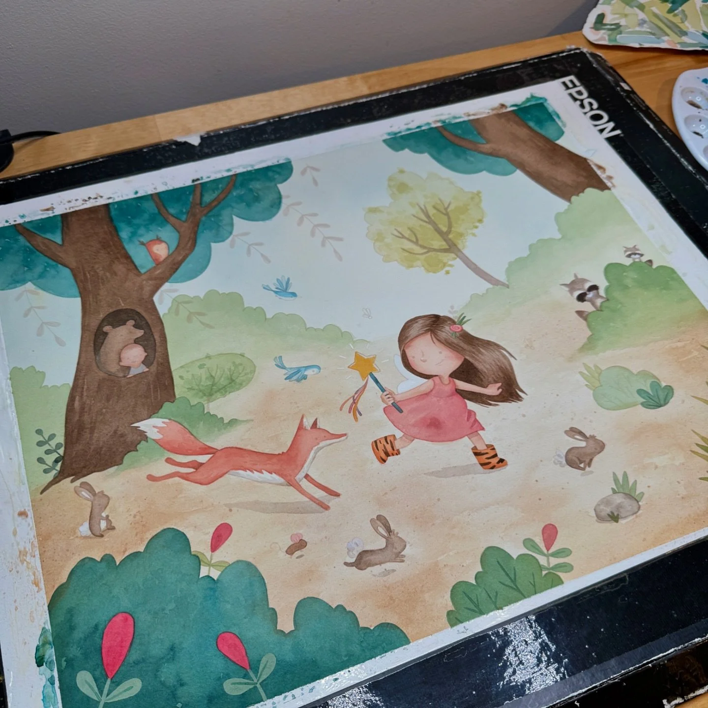 I don&rsquo;t often (ever?) work this large but love the scale of this one. A commission for a very sweet family of their daughter.

Measures 16&rdquo;x20&rdquo; watercolor and gouache on Arches 140lb cold press.