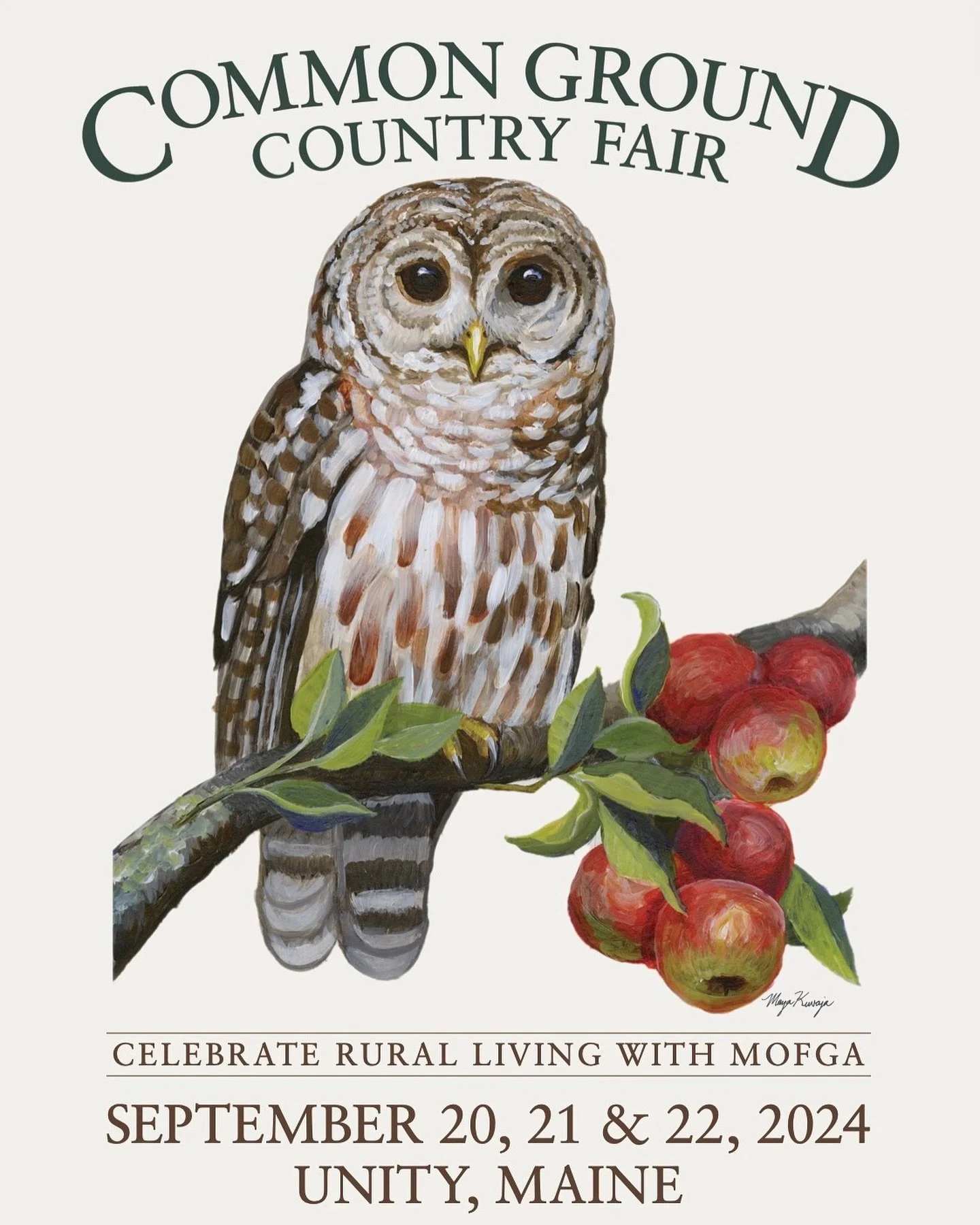 If you are at The Common Ground Fair next weekend come say hi! I&rsquo;ll have a booth in the Fine Arts &amp; Crafts tent, I&rsquo;ll be on one of the corner spots. Lots of prints, books, new bags, and new cards from me. The fair has food trucks, kid