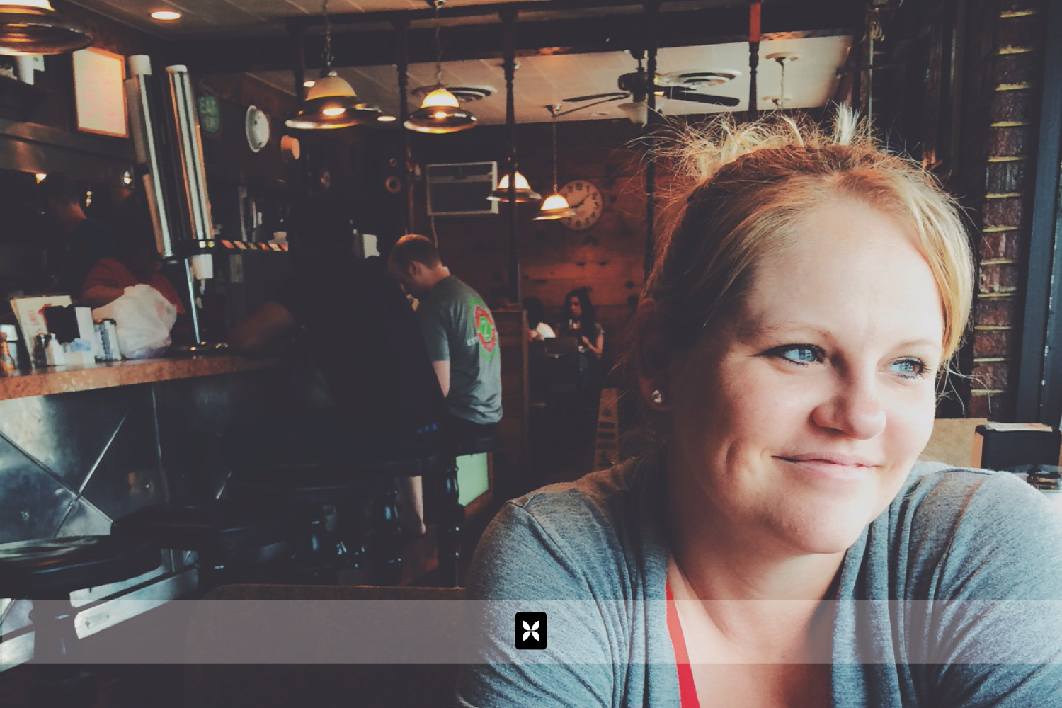 We allow ourselves one meal out every day. We've tried all kinds of places here in Fort Smith. But no matter where we go, I always have the best view in the house. 