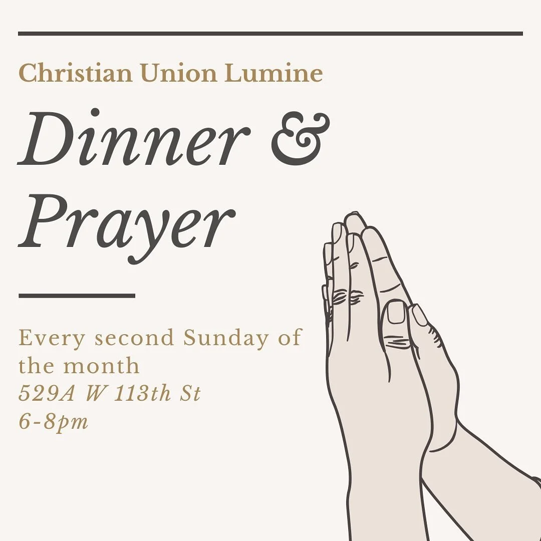 Join us tomorrow (and every second Sunday of the month) as we an eat a meal together, read some Scripture, and pray! Tomorrow, the Junior class will be cooking something delicioso for us, so come at 6pm and stay for prayer (which will satisfy us more