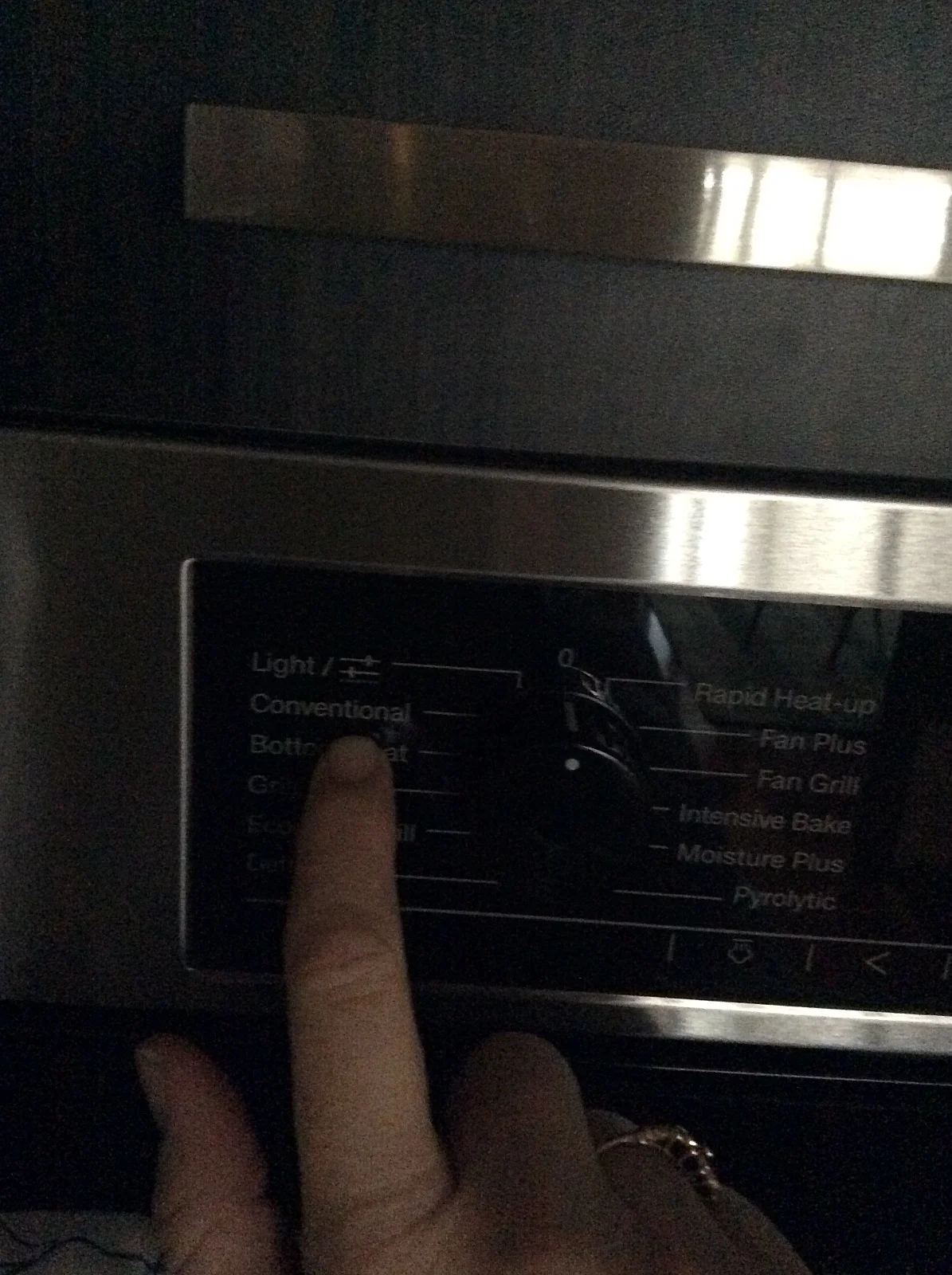 The selection of Conventional is 180 degrees