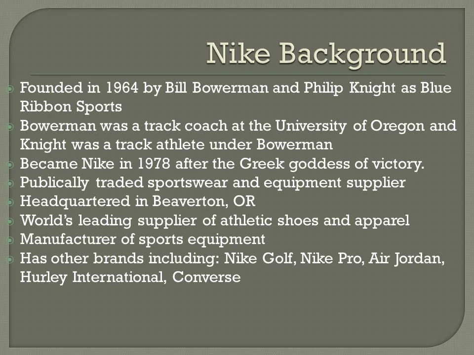 nike history and background