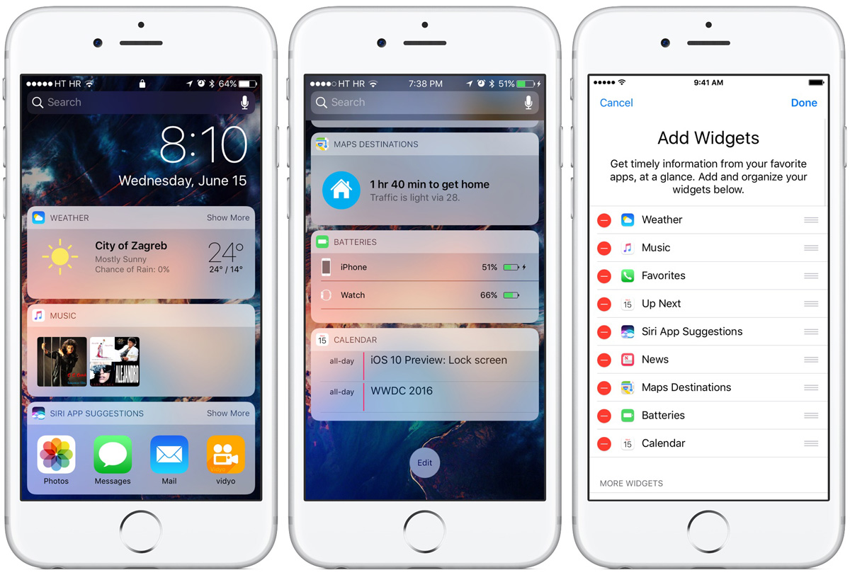 Shown here is the Today screen as it appears now in iOS 10. This currently under-utilized real estate would be a great place to surface contextual recommendations related to your health and fitness. (Image credit: iDownloadBlog.com)
