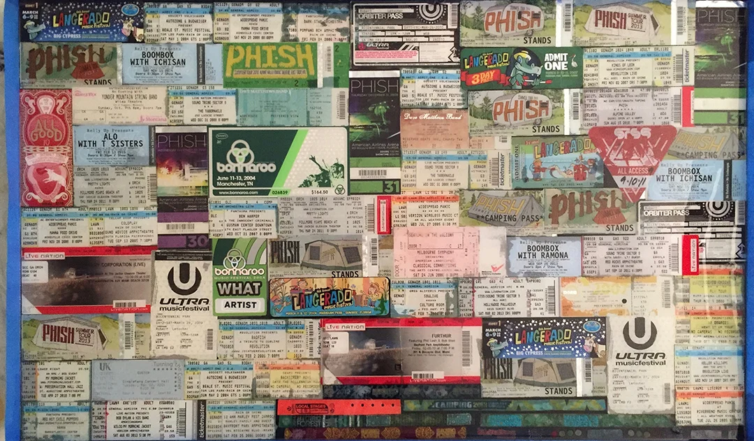 DIY ticket stub coffee table — Rouse House Design