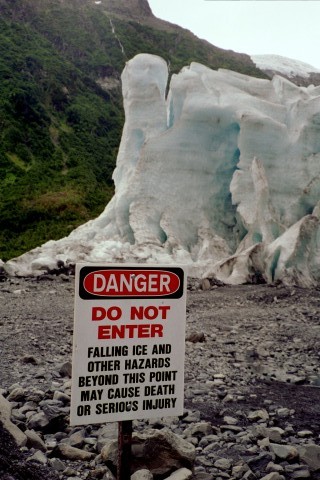 Exit Glacier 2003. This was as far as they would let you walk, but you could walk right up to the face of this glacier and the trail gained no elevation.