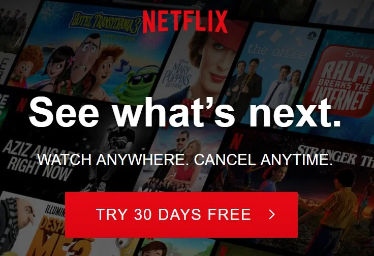 Netflix’s key offer is to start a free trial