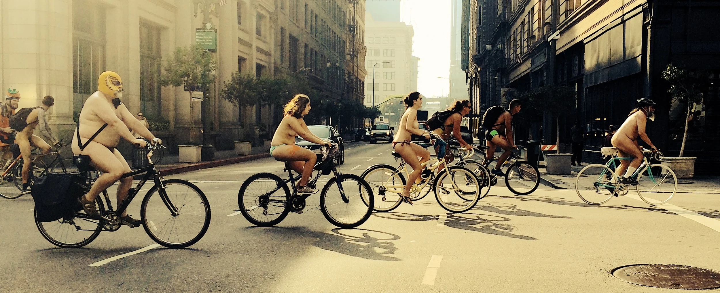 The annual Naked Bike Ride, DTLA