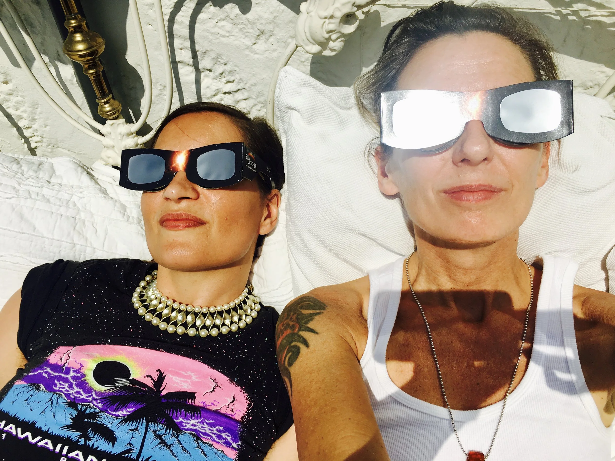 Lee & Daisy waiting for the solar eclipse, Silverlake, LA