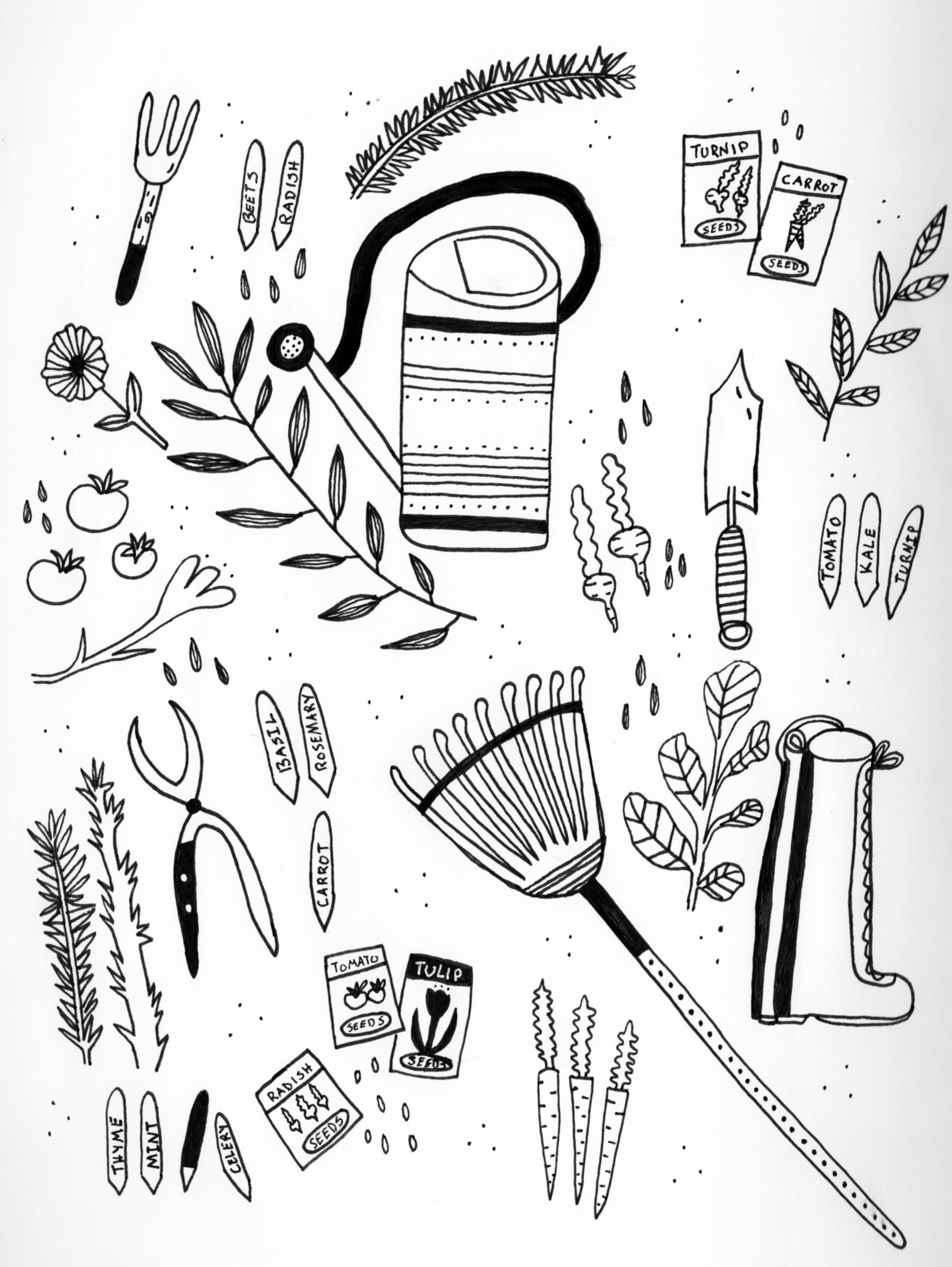 Garden Tools Draw/Paint 366 Project