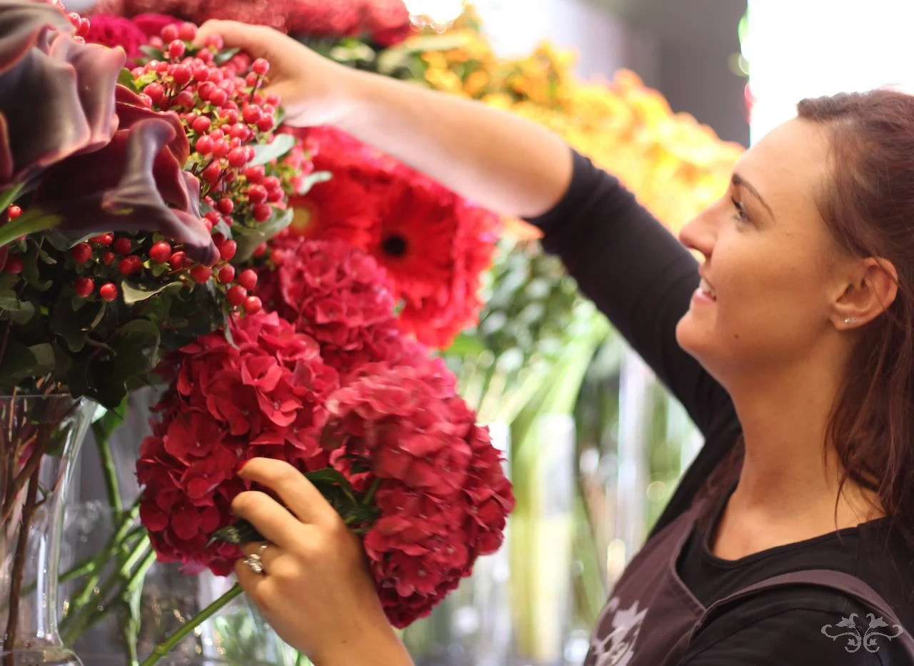 Creating something unique, some Neill Strain floral couture, for a customer seeking to make a very personal message with flowers.