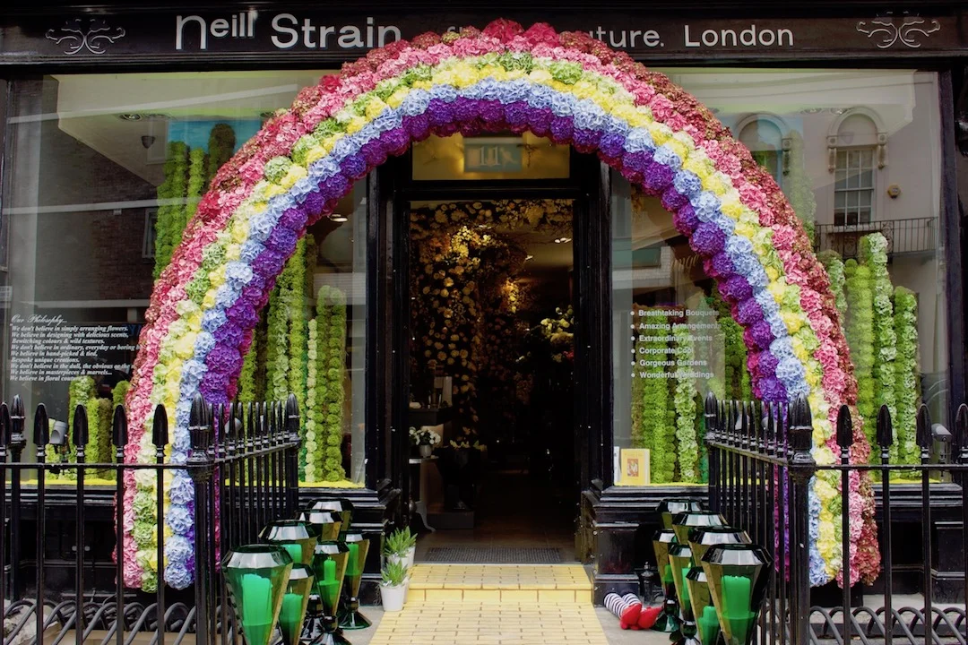 Award-winning Belgravia in Bloom design for "Hello Hydrangea!" during the RHS Chelsea Flower Show at Neill Strain Floral Couture