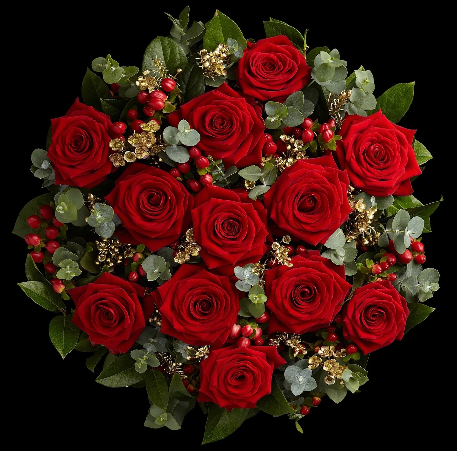 Luxury long stemmed red Roses for Valentines by Neill Strain Floral Couture