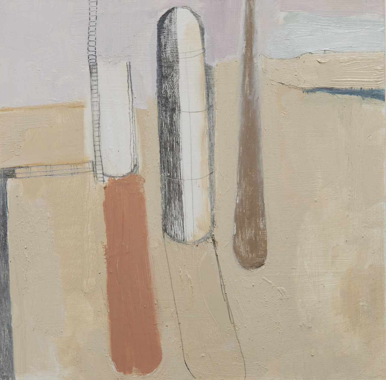 ralph | 2012 | oil, oil pastel, graphite and latex on board | 6" x 6"