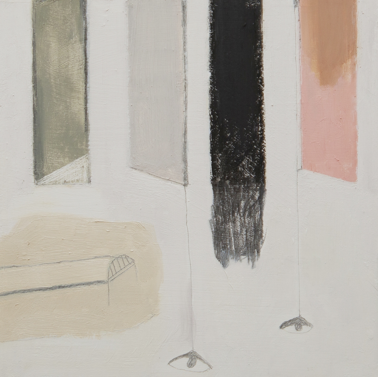 chad | 2012 | oil, oil pastel, graphite and latex on board | 6" x 6"