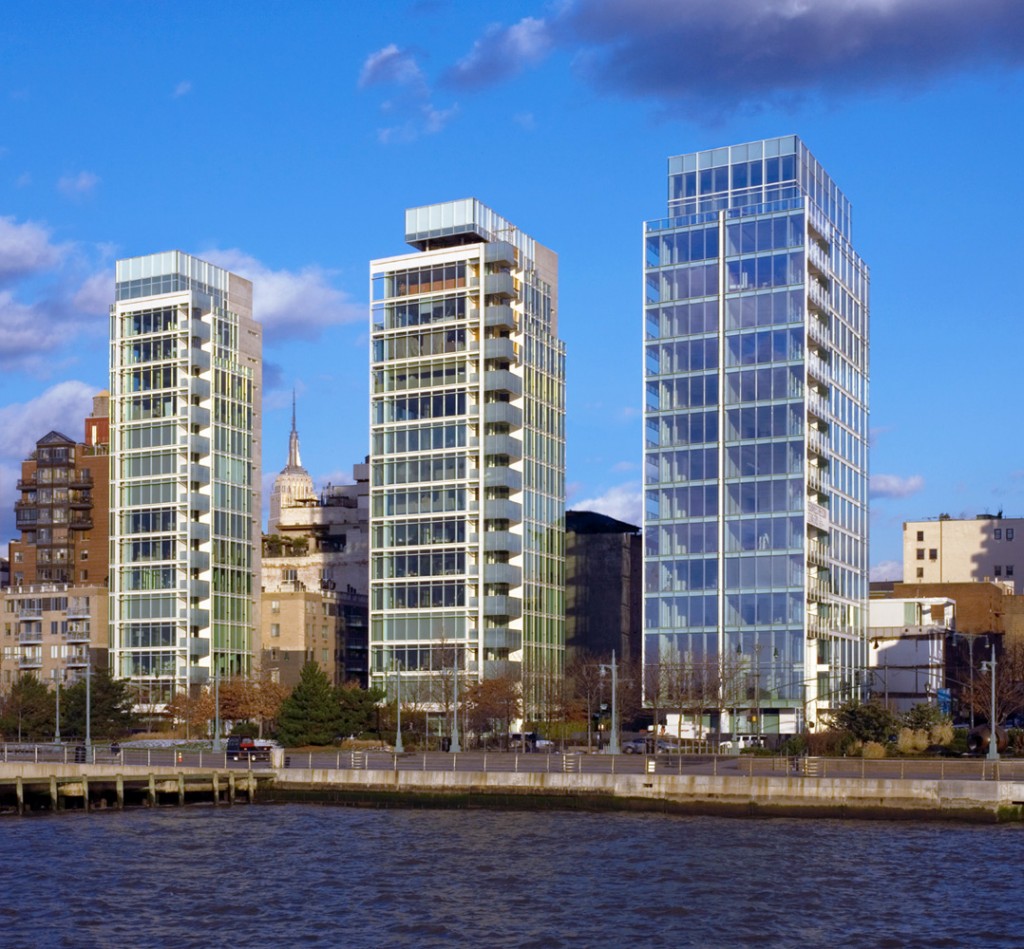 Left to right, 173 Perry Street, 176 Perry Street, 165 Charles Street, Greenwich Village, New York City